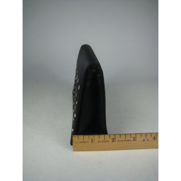 Britemode Black Clutch Rhinestones Snap Closure Purse Bag Front Flap Vintage - Picture 4 of 16